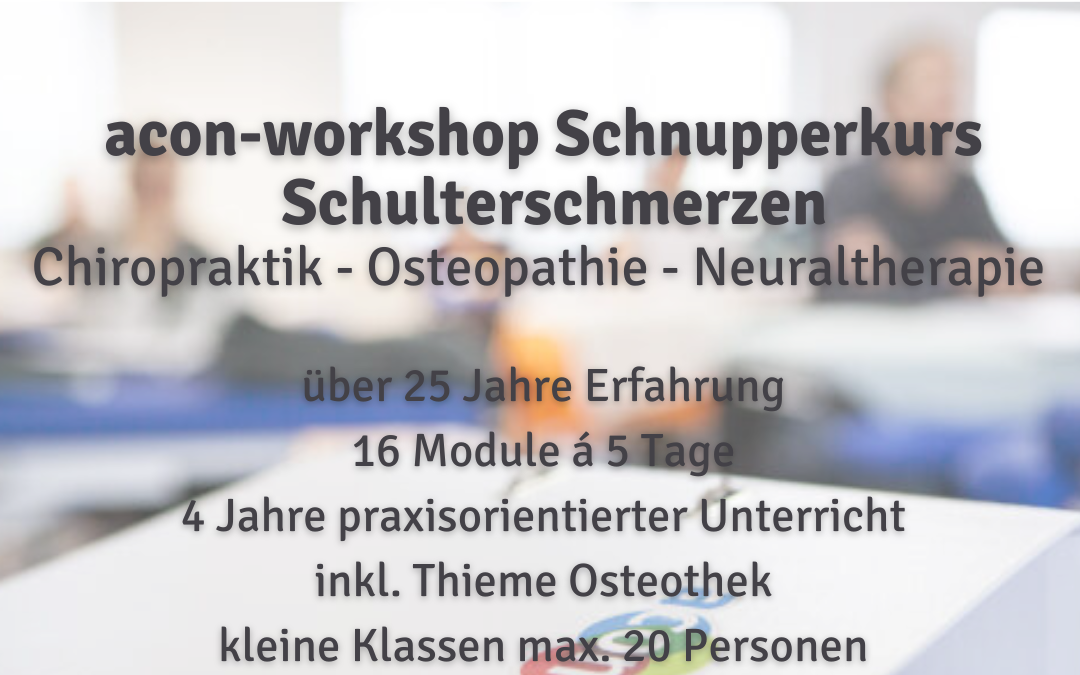 acon-workshop Schnupperkurs Schulterschmerzen